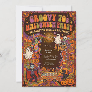 Invitation à une soirée Halloween Groovy 70s