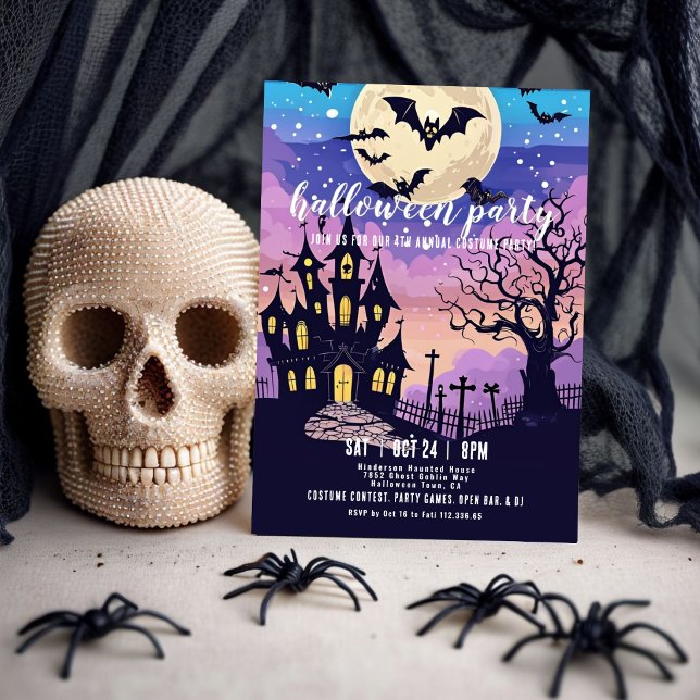 Invitation à une soirée Halloween Maison hantée Pl (Créateur téléchargé)