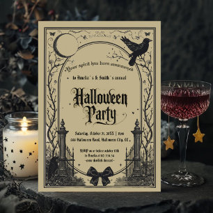 Invitation à une soirée Halloween   Porte Lune Cor