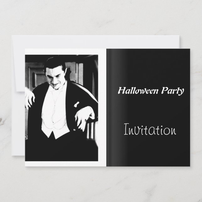 Invitation à une soirée Halloween thème cinéma vin (Devant)