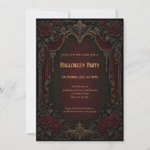 Invitation à une soirée Halloween Vampire Vintage