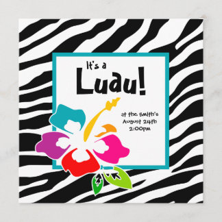 Invitation à une soirée Luau aux couleurs bariolée