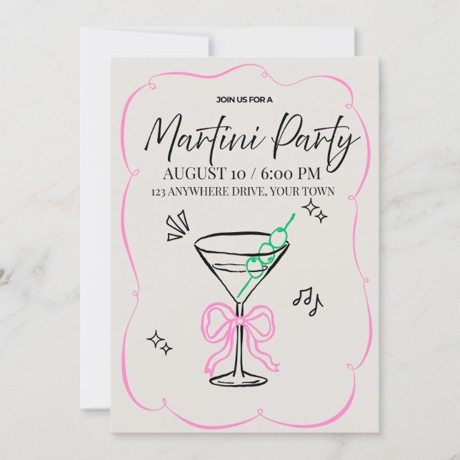 Invitation à une Soirée Martini (Devant)