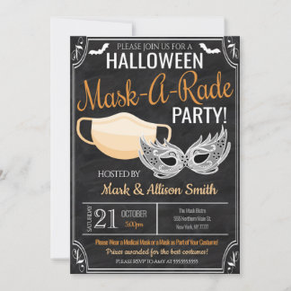 Invitation à une soirée masquée Halloween