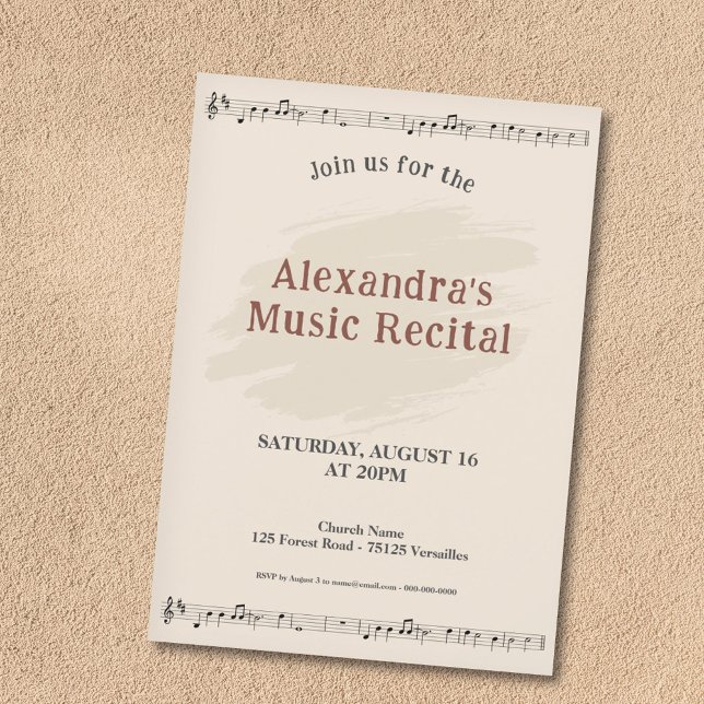 Invitation à une soirée musicale (Music Sheet Recital Invitation)