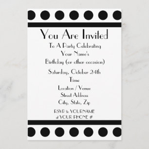 Invitation à une soirée noire et blanche