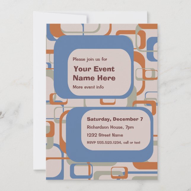 Invitation à une soirée ou un événement Midcentury (Devant)