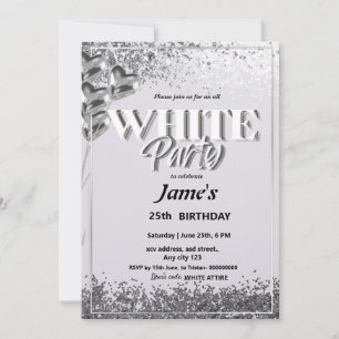 Invitation à une soirée ou une fête tout en blanc