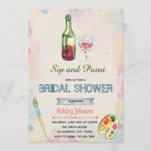 Invitation à une soirée peinture et boissons