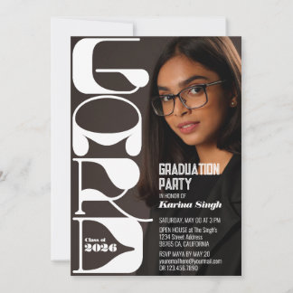 Invitation à une soirée photo de remise de diplôme