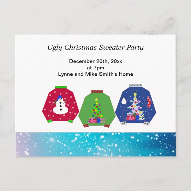 Invitation à une soirée pull de Noël laid (Devant)