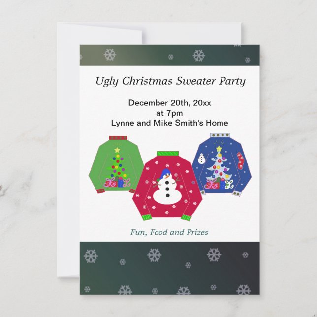 Invitation à une soirée pull de Noël laid (Devant)