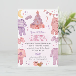 Invitation à une soirée pyjama de Noël en pyjama r