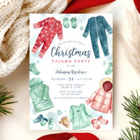 Invitation à une soirée pyjama de Noël fantaisiste