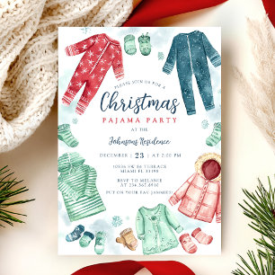 Invitation à une soirée pyjama de Noël fantaisiste