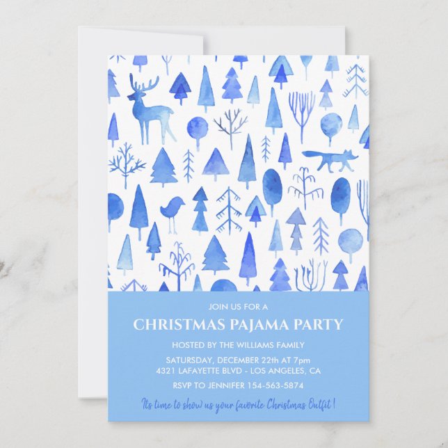 Invitation à une Soirée Pyjama de Noël Magnifique  (Devant)