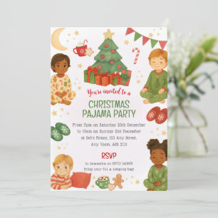 Invitation à une soirée pyjama de Noël pour enfant