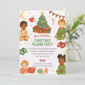 Invitation à une soirée pyjama de Noël pour enfant