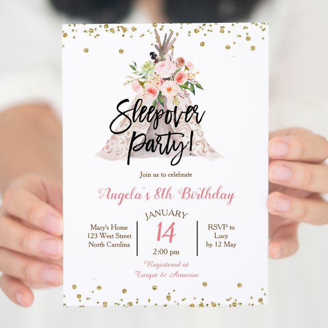 Invitation à une soirée pyjama entre filles (Créateur téléchargé)