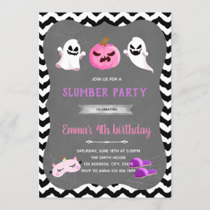 Invitation à une soirée pyjama Halloween