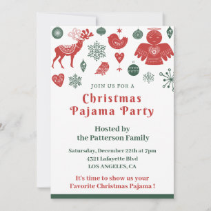 Invitation à une soirée pyjama pour adultes Hiver