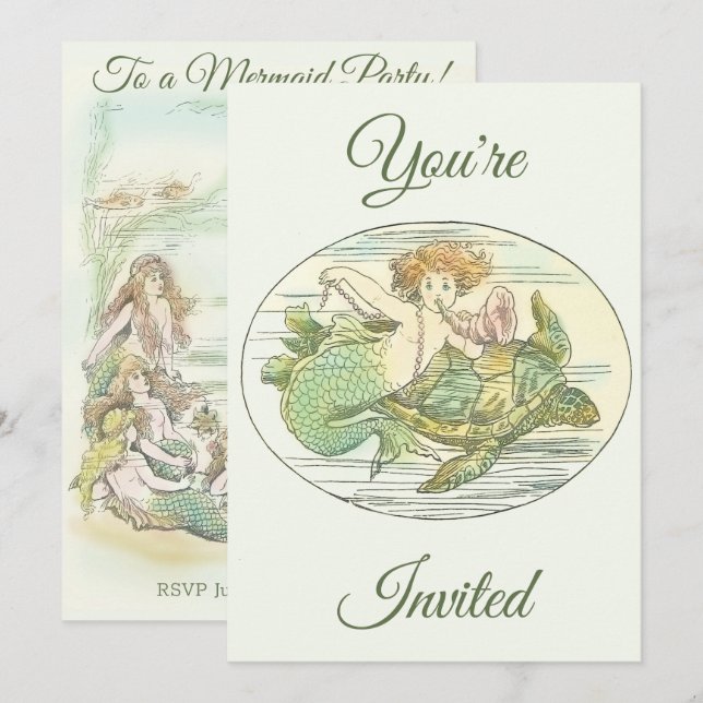 Invitation à une soirée "Sirènes d'antan sous la m (Devant / Derrière)