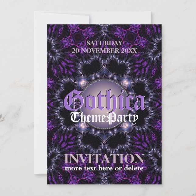 Invitation à une soirée thématique Purple Gothic M (Devant)