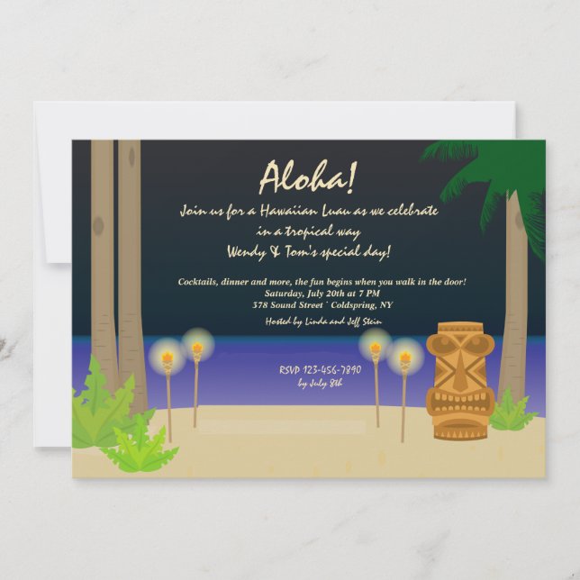 Invitation à une soirée Tiki (Devant)