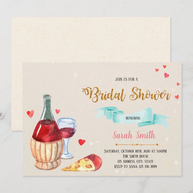 Invitation à une soirée vin et fromage (Devant / Derrière)