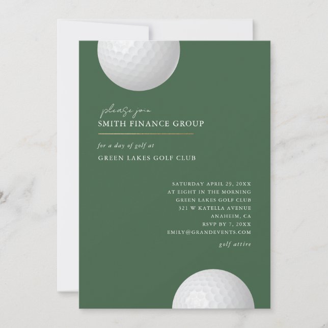 Invitation à une sortie de golf Événement d'entrep (Devant)