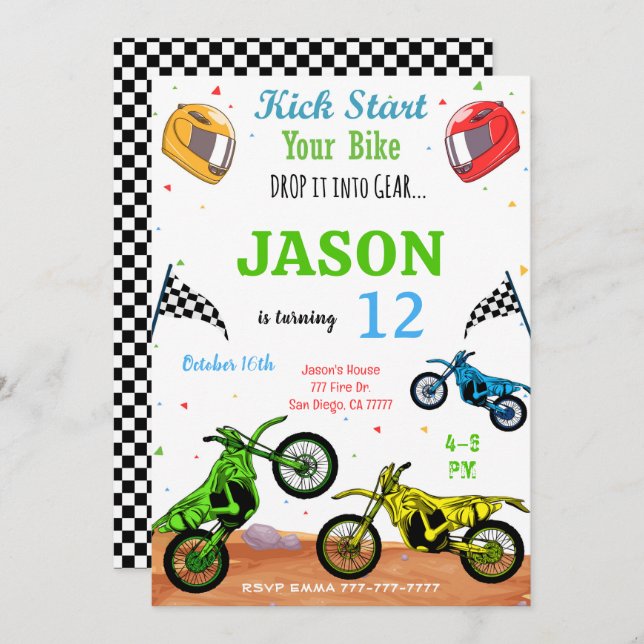 Invitation à vélo (Devant / Derrière)