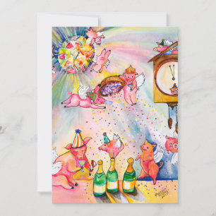 Invitation à vol de cochons pour le Nouvel An