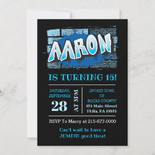 Invitation Aaron Ton Graffiti Nom Brick Wall Anniversaire