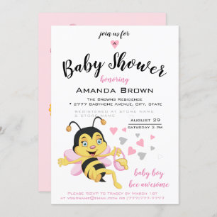 Invitation Abee Awesome Baby Girl Douche
