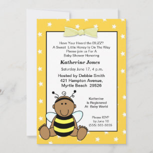 Invitation Abeille africaine américaine Baby shower Invitatio