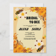 Invitation Abeille Baby shower fleurs jaunes fête