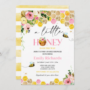 Invitation Abeille Baby shower Rose Un Peu De Miel Sur Le Che