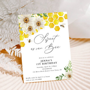Invitation Abeille douce comme Can, Abeille de miel et margue