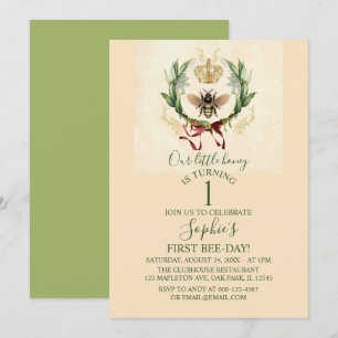 Invitation Abeille Vintage botanique moderne