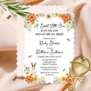 Invitation Abeilles et fleurs de printemps   Baby shower fill