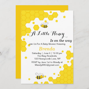 Invitation Abeilles orange et noires   Aquarelle