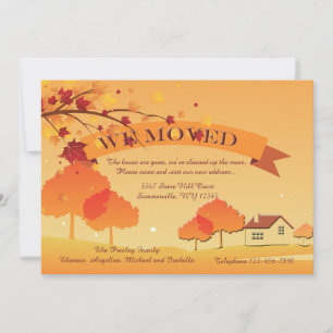 Invitation Ablaze Avec Les Couleurs D'Automne Déménageant Fai
