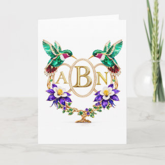 Invitation ABN Hummingbird Any Letters Custom Folded Wedding