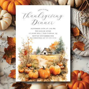 Invitation Abondance d'automne Thanksgiving