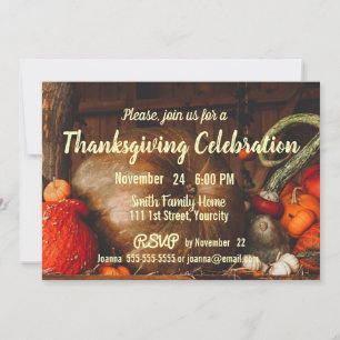 Invitation Abondante récolte Thanksgiving Custom