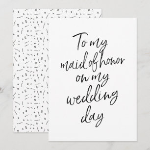 Invitation Abordable à ma servante d'honneur le jour de mon m