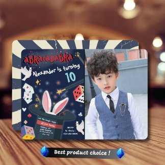 Invitation Abracadabra Anniversaire Magicien de la fête magiq