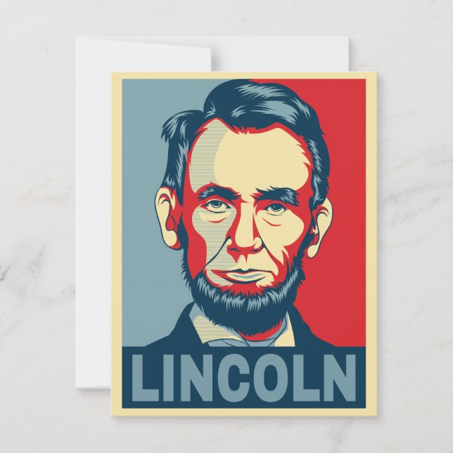 Invitation Abraham Lincoln Président USA Style Espoir (Devant)