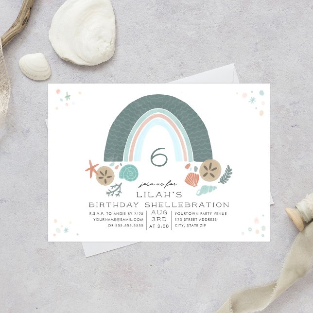 Invitation Abri d'anniversaire sous la mer Arc-en-ciel (Créateur téléchargé)