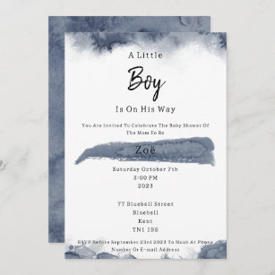 Invitation Abstract Blue Elements Sweet Baby Boy Baby Shower